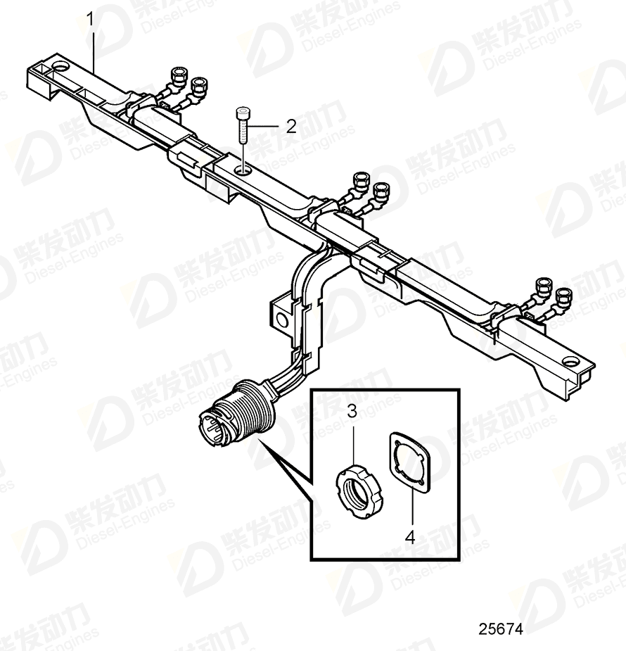 VOLVO Cable channel 20886141 Drawing